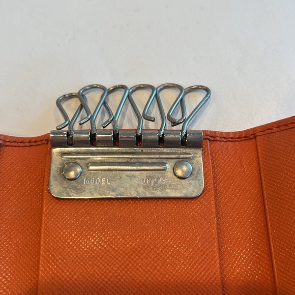Prada Orange Saffiano Leather 6 Key Holder - Picture 4 of 10
